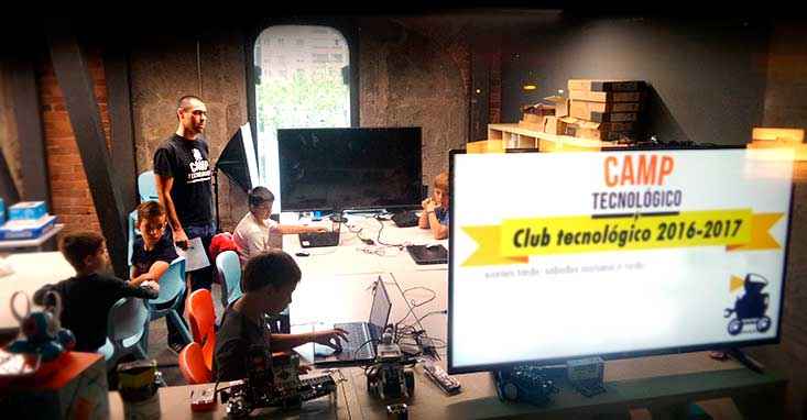 tecnología, club, niños, equipo, creatividad
